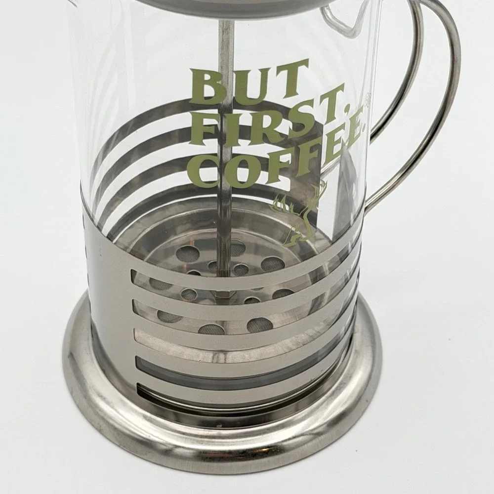 Alfred‎ Coffee French Press Coffee Maker 20 oz But First Coffee New